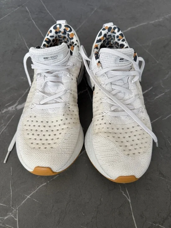 Nike React Infinity Flyknit Women’s Running Shoes with Leopard Print Swoosh - Picture 7 of 8
